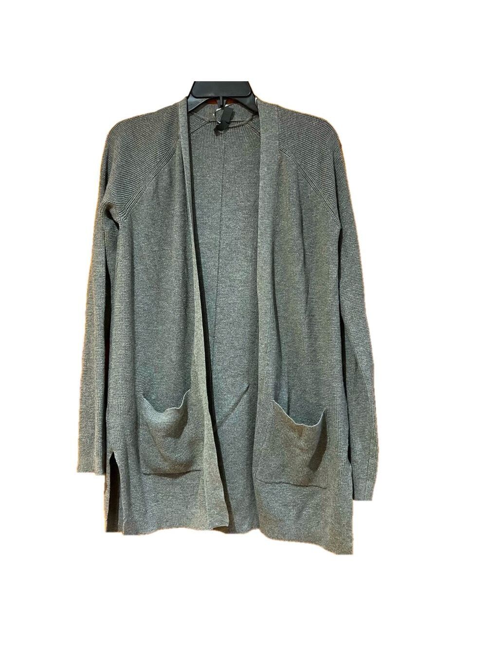 Alya Long Gray Cardigan Sweater Small